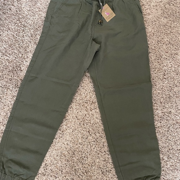 Seaweed Cecelia Linen-Blend Crop Pants - Size Medium - Picture 4 of 4